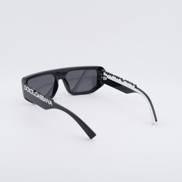 Dolce & Gabbana DG6203 501/87 Sunglasses Shiny Black Rectangle Frame,Grey Lenses main image 8